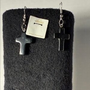 Costa Black Cross Earrings